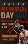 MEMORIAL DAY BBQ: Monday, 05/26/25 @4:00 PM. No cover.