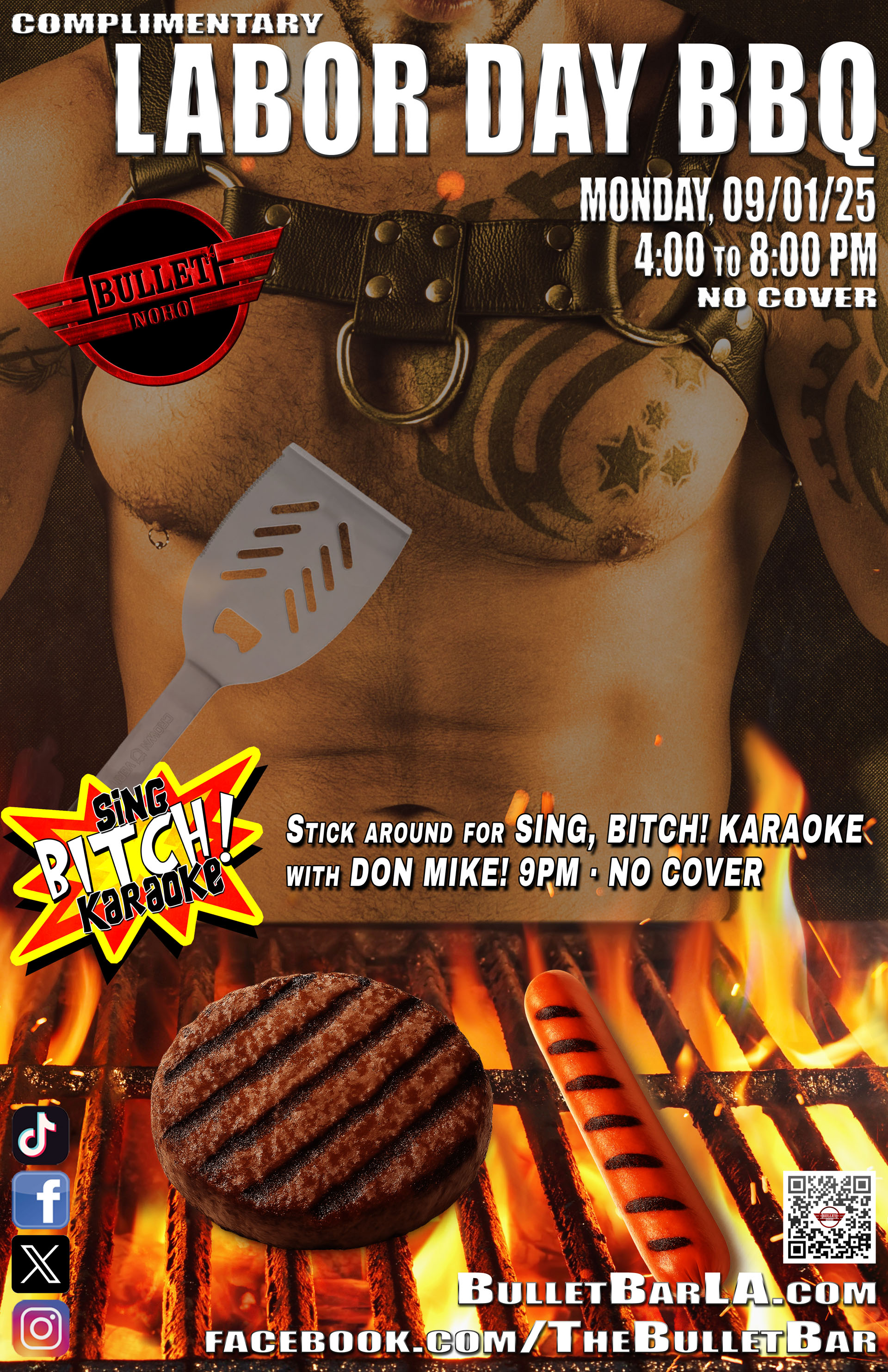 The Bullet Bar Presents Our Annual Labor Day BBQ: Monday, 09/01/25 at 4:00 PM! Complimentary and No Cover.