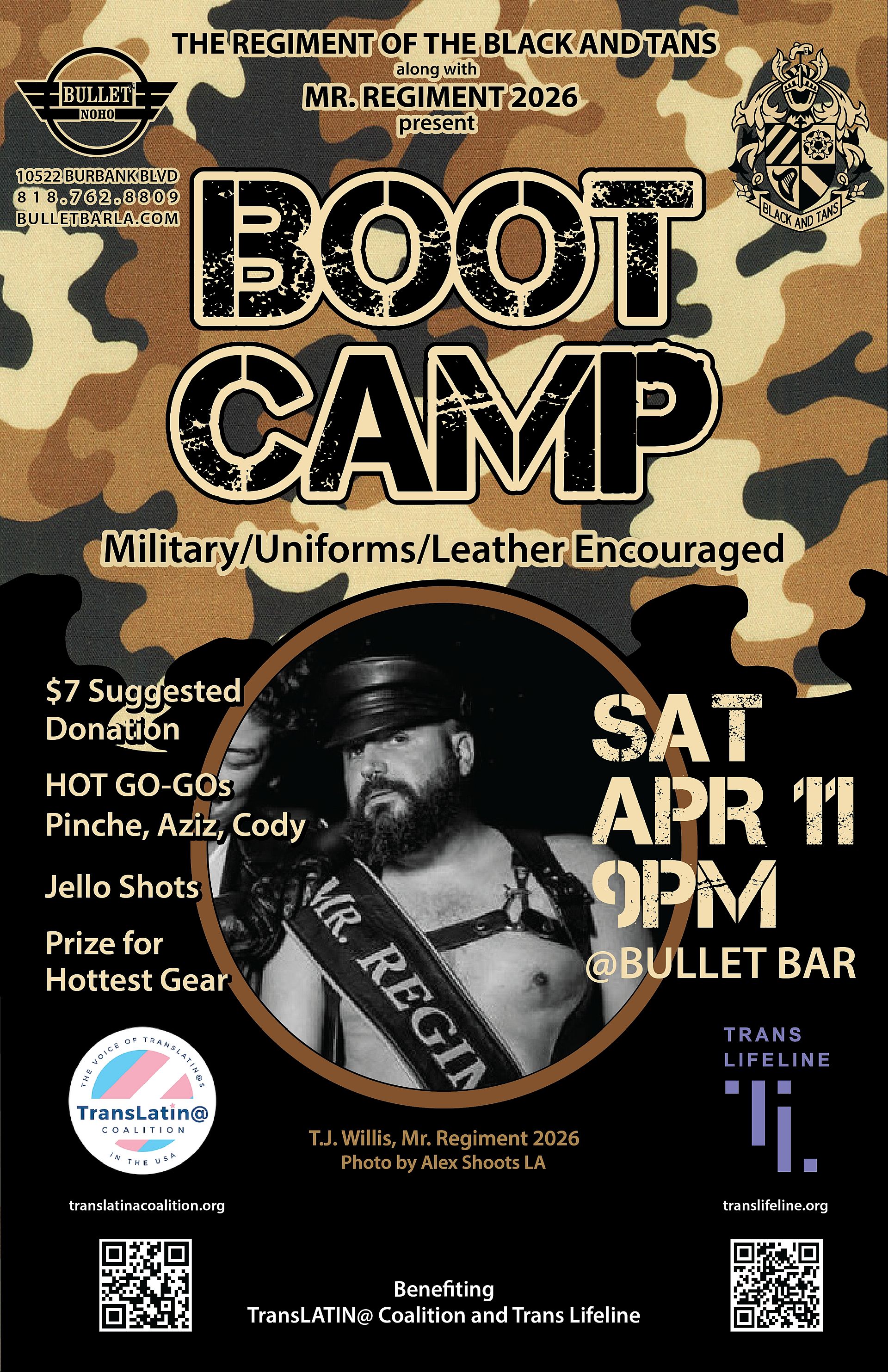 BOOT CAMP + DJ DYENAMO: Saturday, 04/11/26 at 9:00 PM! $7 suggested donation.